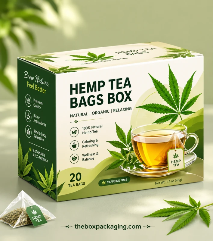 Custom Hemp Teabags Packaging Boxes