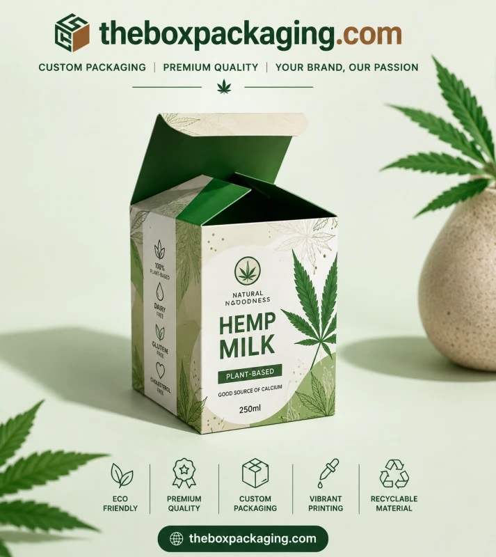 Custom Hemp Milk Packaging Boxes