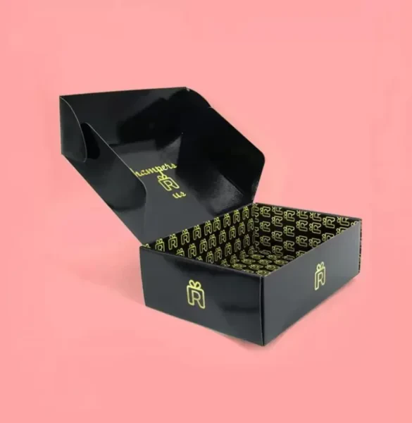 Custom Black Mailer Packaging Boxes