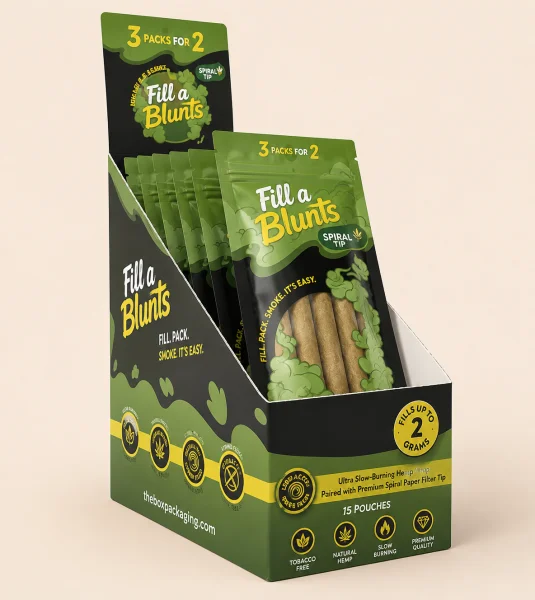Custom Blunt Wrap Display Packaging Boxes