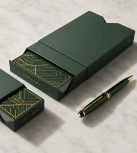 Custom Linen Rigid Business Card Boxes