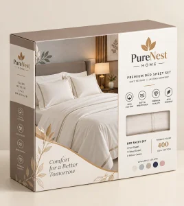 Custom Bed Sheet Packaging Boxes