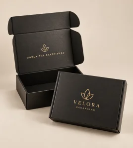 Custom Black Mailer Packaging Boxes