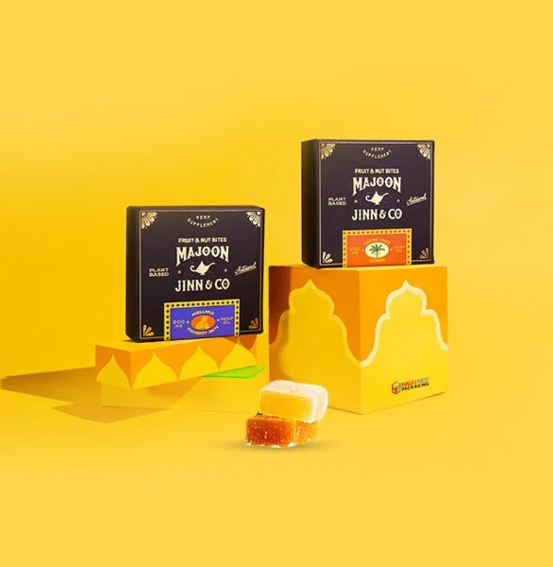 Yellow CBD Gummies Packaging Boxes